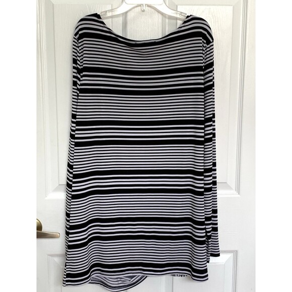 Inc International Concepts Black White Flattering Stripes Liquid Knit Top XXL - Picture 5 of 8